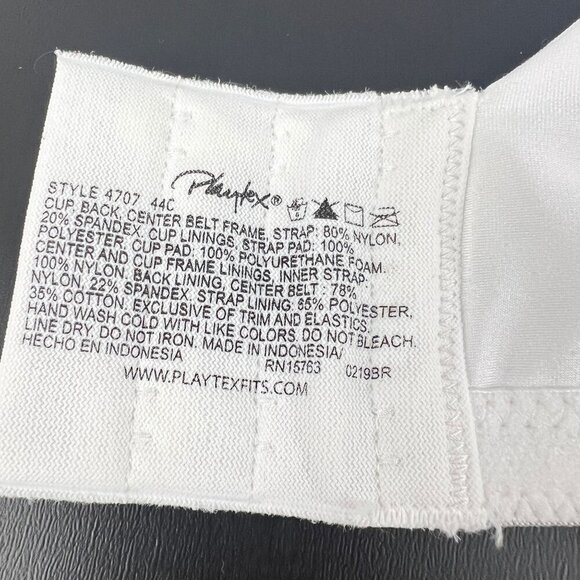 Playtex Secrets Bra  Perfectly Smooth  Size 44C White Wire Free  4707  NWT - Picture 8 of 8